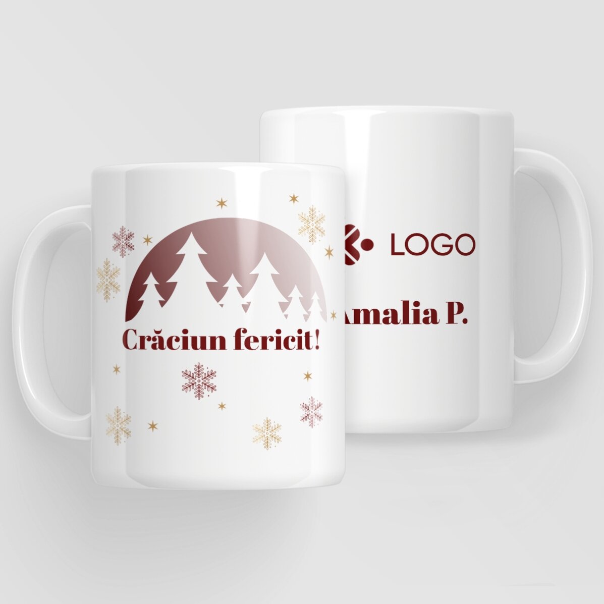 Personalisiertes Weihnachtsgeschenkset mit Logo und Botschaft – Red Christmas