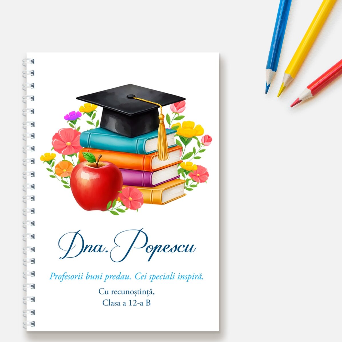 Personalisiertes Geschenkset für Lehrerinnen mit persönlicher Botschaft und Logo