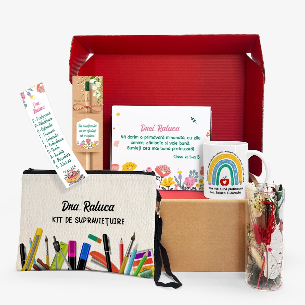 Personalisiertes Geschenkset für die Lehrerin – Dankbarkeit