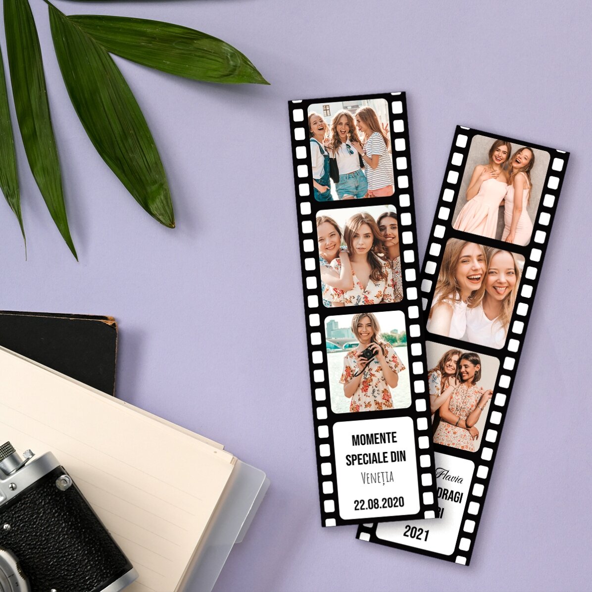 Set mit 2 personalisierten Magneten mit Fotos und Text – Besondere Momente