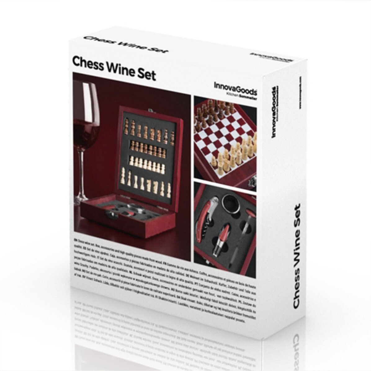 Schachspiel mit Weinaccessoires