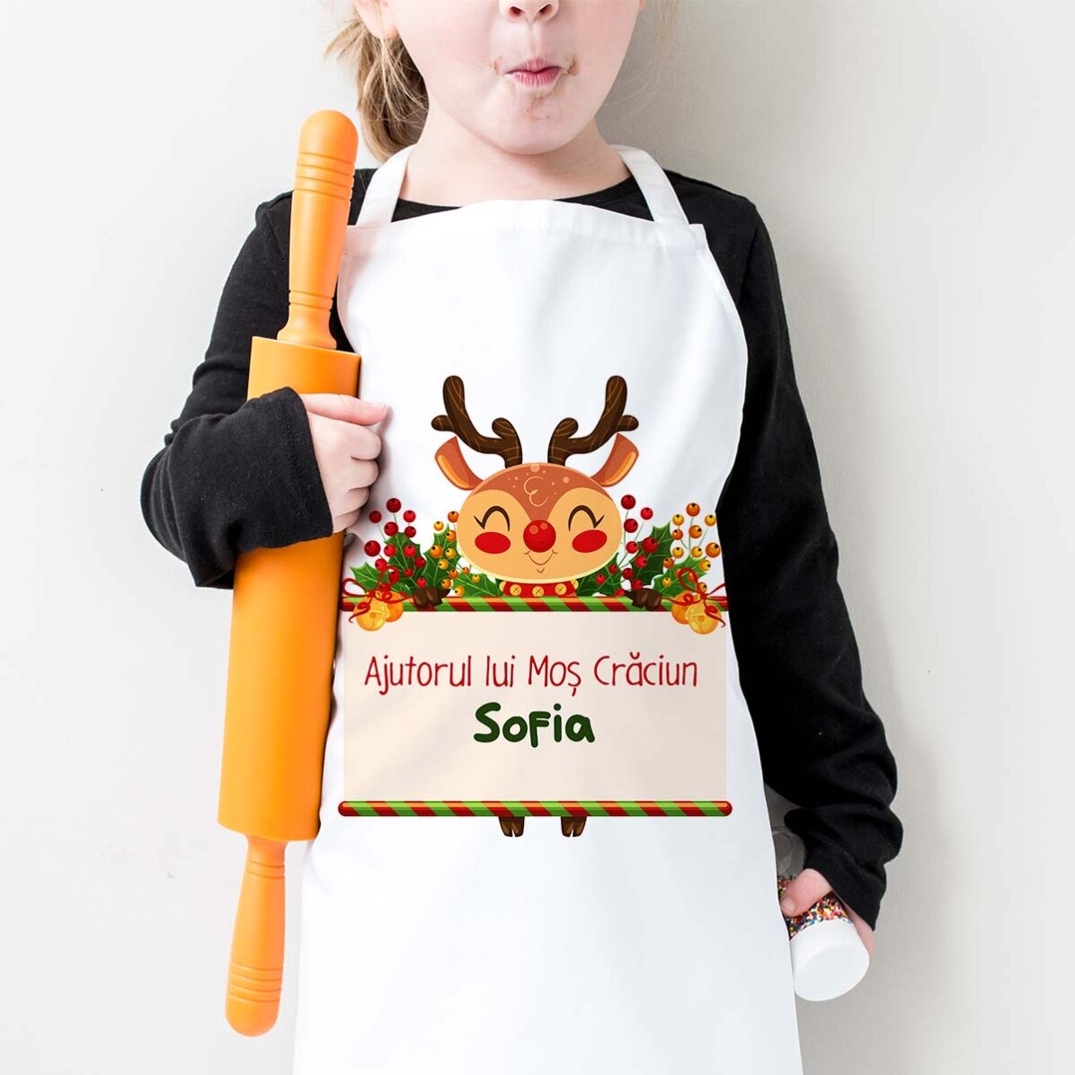 Personalisierter Kindersack mit Text – Die Hilfe des Weihnachtsmanns