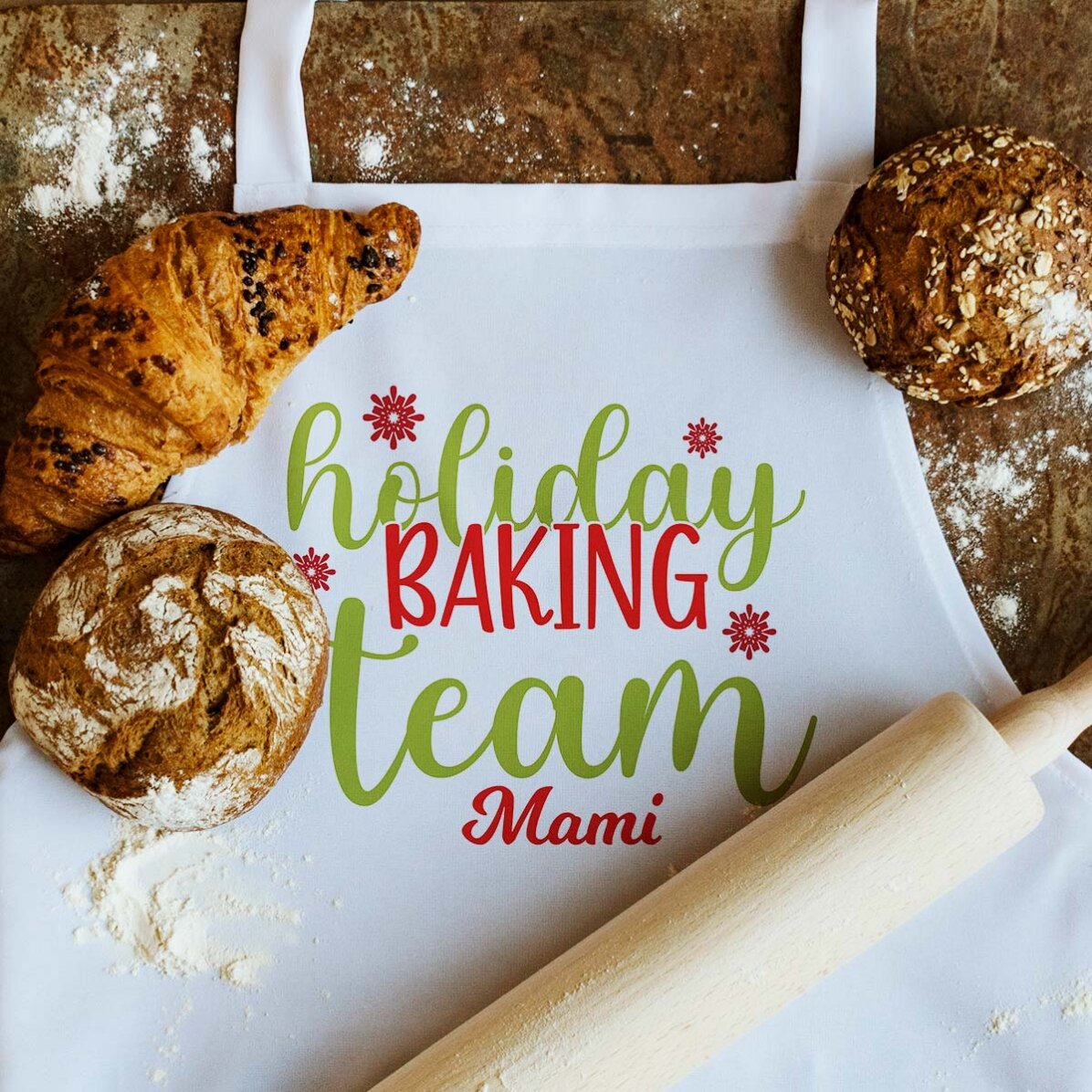 Individuell gestaltete Schale mit Text – Holiday Baking Team