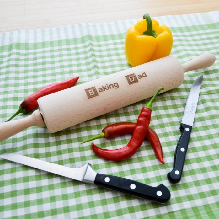 Individuell gestalteter Holz-Teigroller – Baking Person