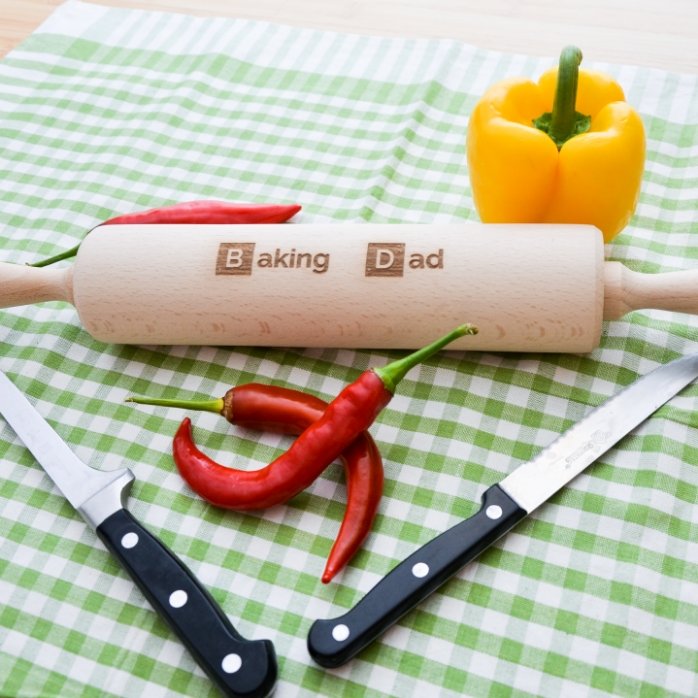 Individuell gestalteter Holz-Teigroller – Baking Person
