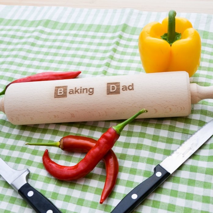 Individuell gestalteter Holz-Teigroller – Baking Person