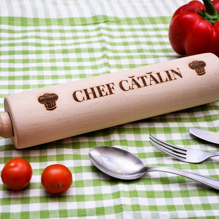 Individuell gestalteter Holz-Rührstab – Chef