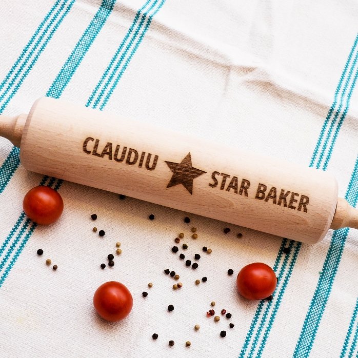 Individuell gestalteter Holz-Teigroller – Star Baker