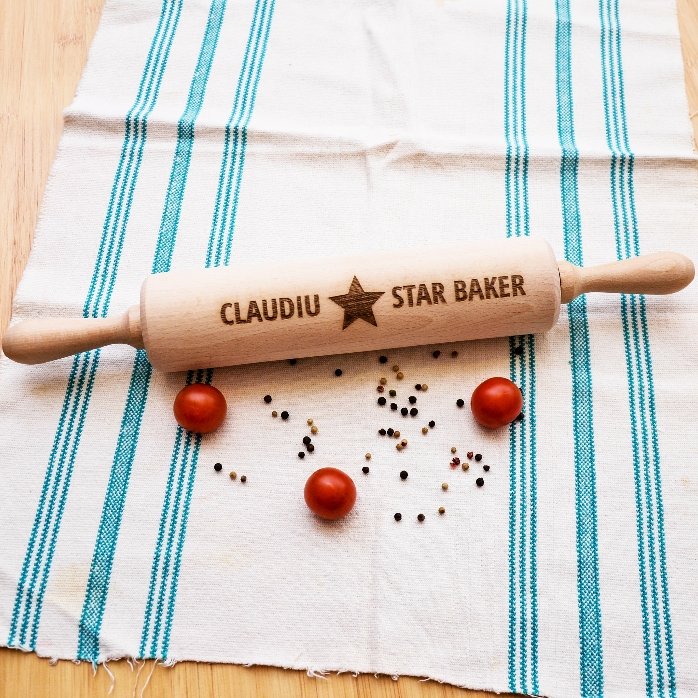 Individuell gestalteter Holz-Teigroller – Star Baker