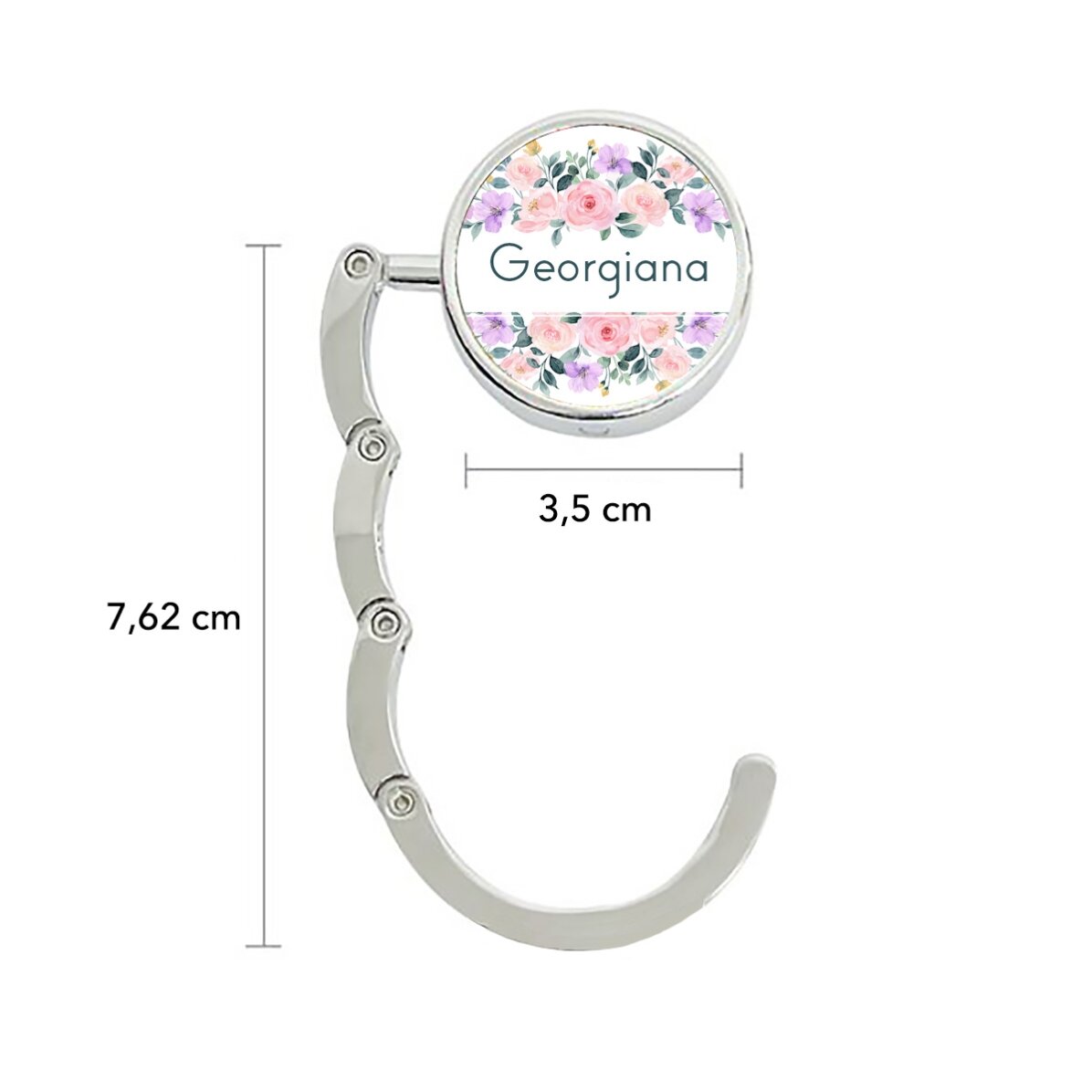 Personalisierter Taschenhalter für den Tisch mit Namen – Blumen