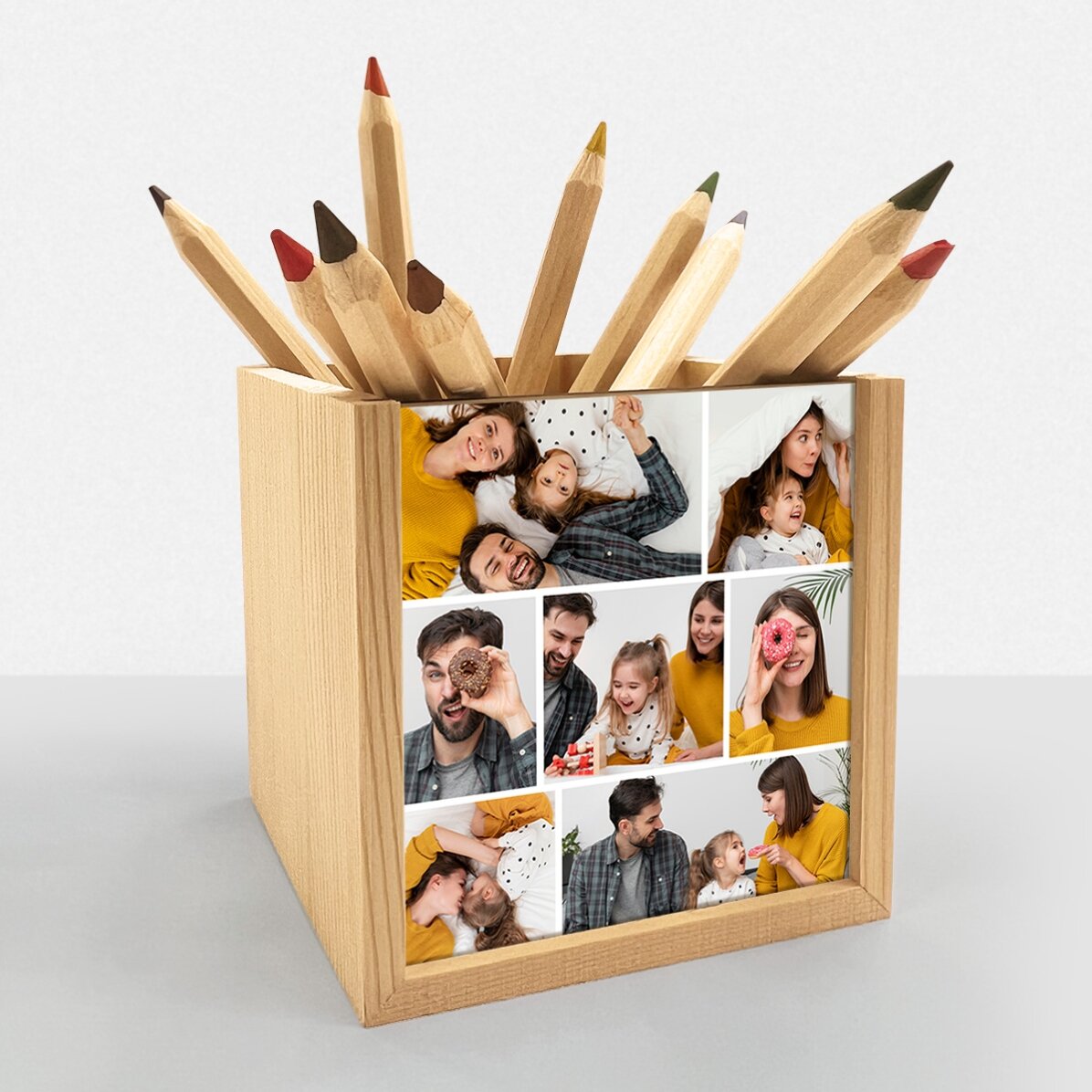 Personalisierter Stifthalter mit 7 Fotos