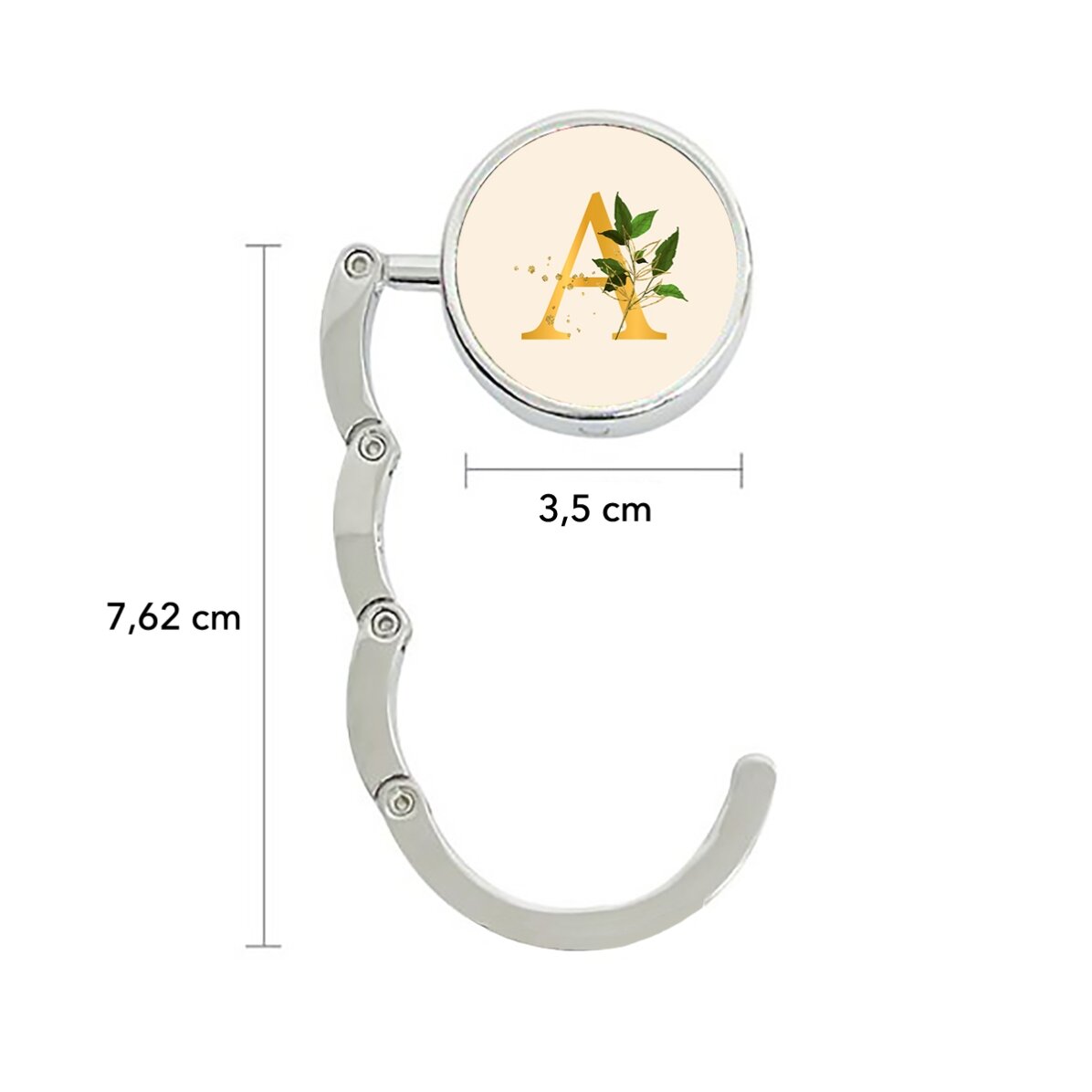 Taschenhalter für den Tisch, individuell mit Initialen versehen – Floral Gold