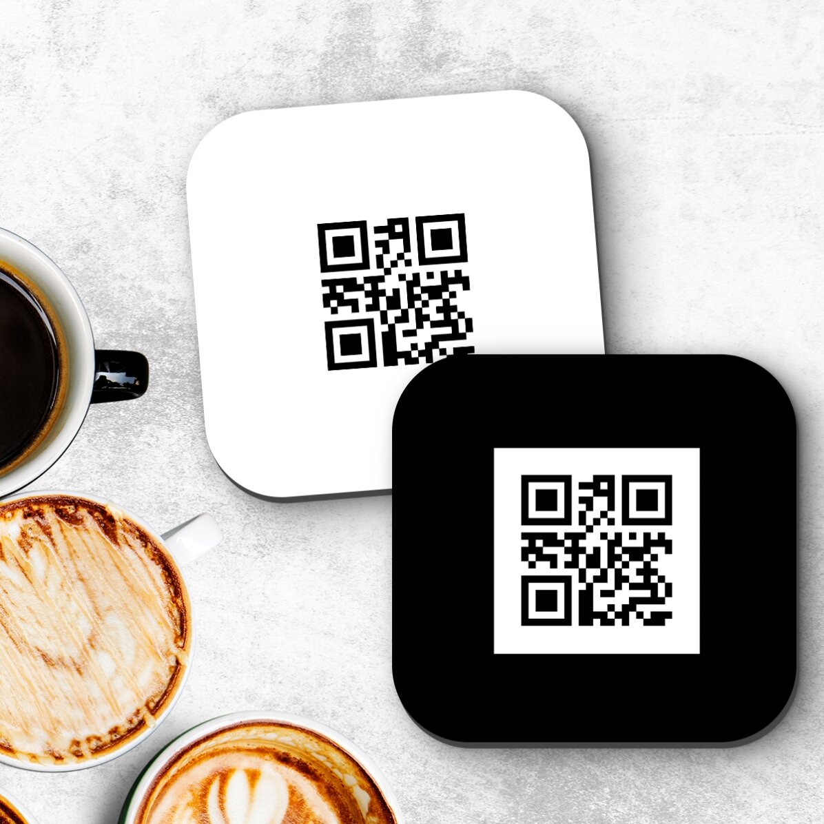 Personalisierter Untersetzer mit QR-Code