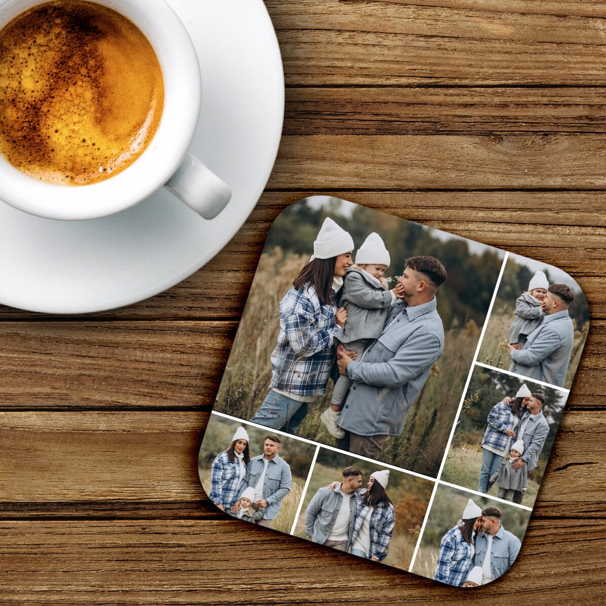 Personalisierter Gläserhalter mit 6 Fotos