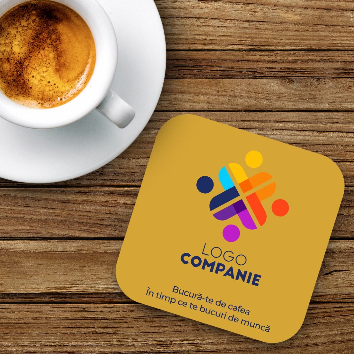 Personalisierter Gläserhalter mit Logo und Text