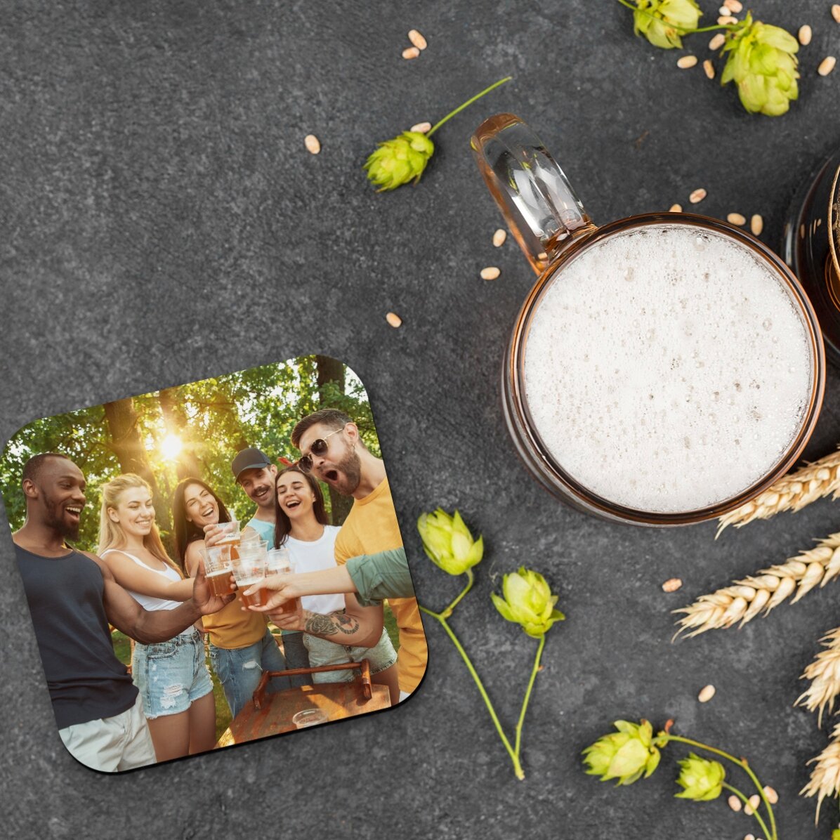 Personalisierter Gläserhalter mit einem Foto