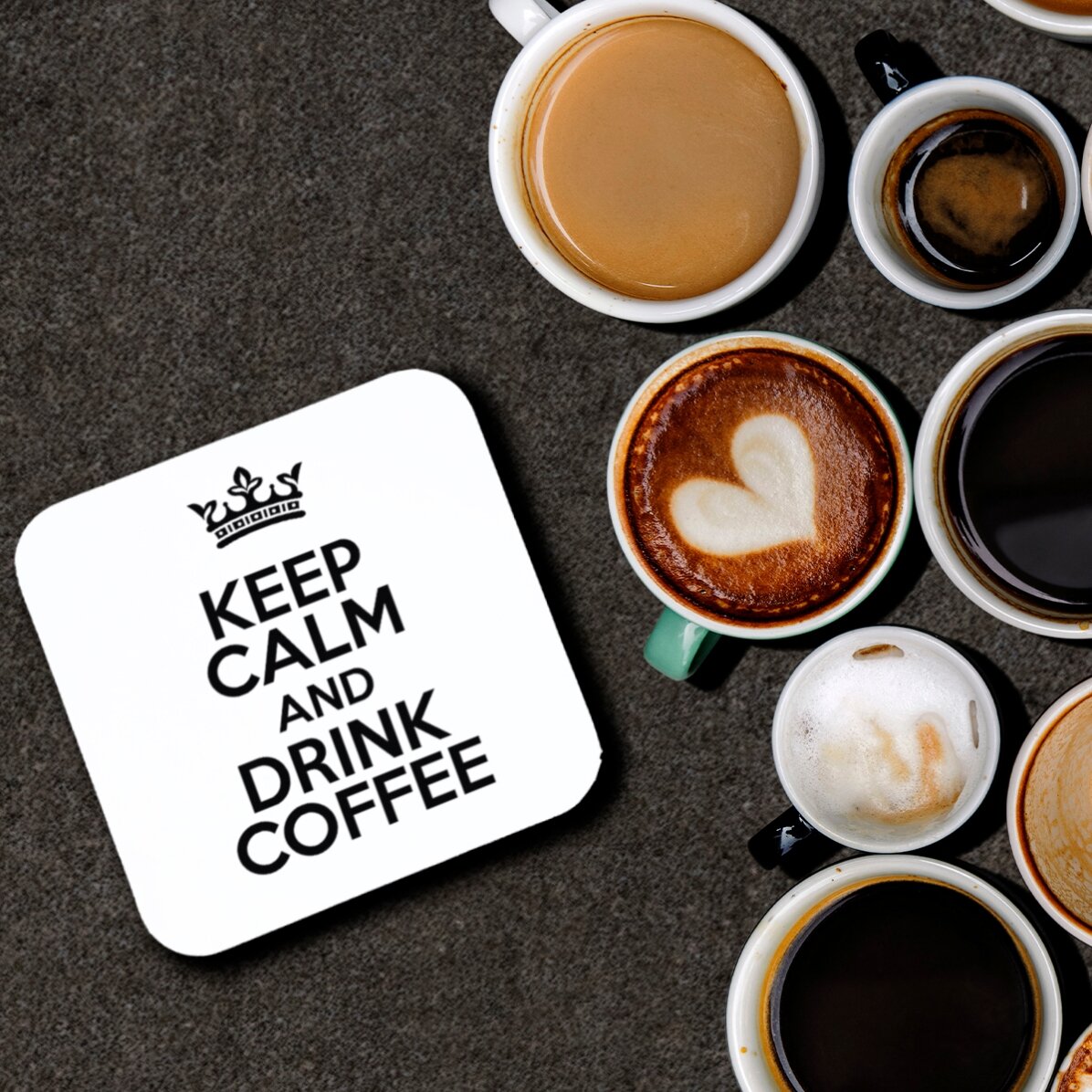 Personalisierter Gläserhalter mit Text – Keep Calm White