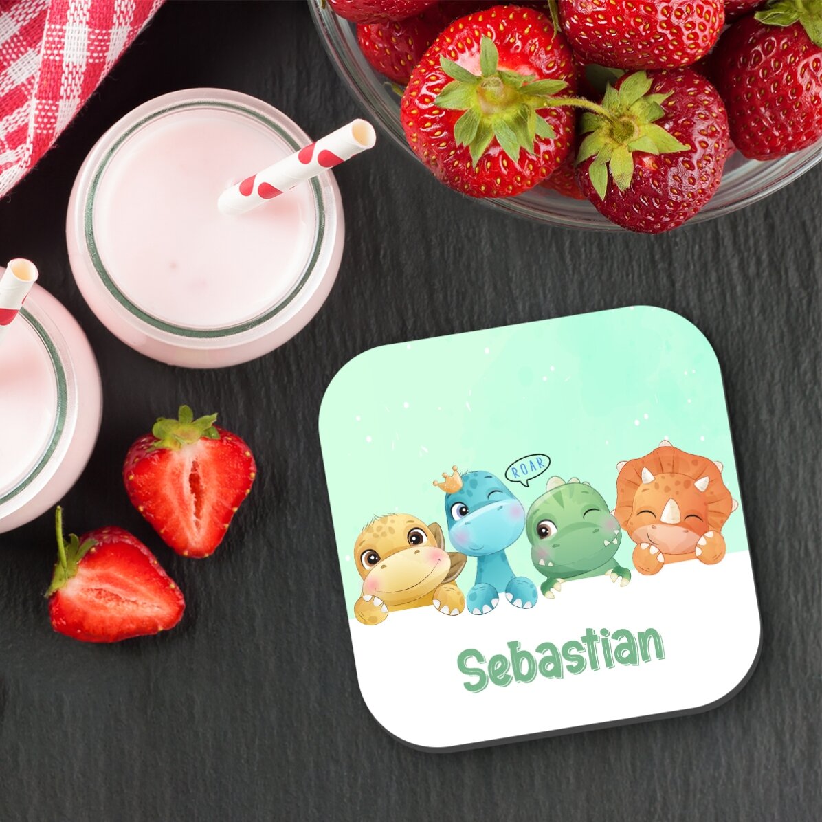 Personalisierter Untersetzer mit Text für Kinder