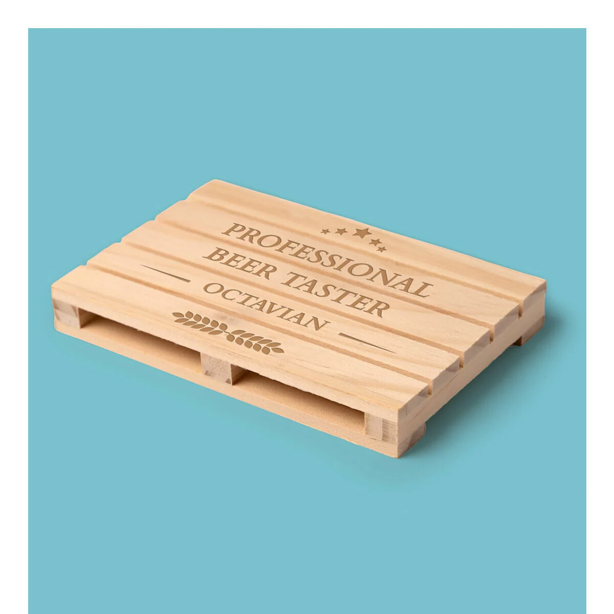 Glasuntersetzer aus Holz in Form einer Palette