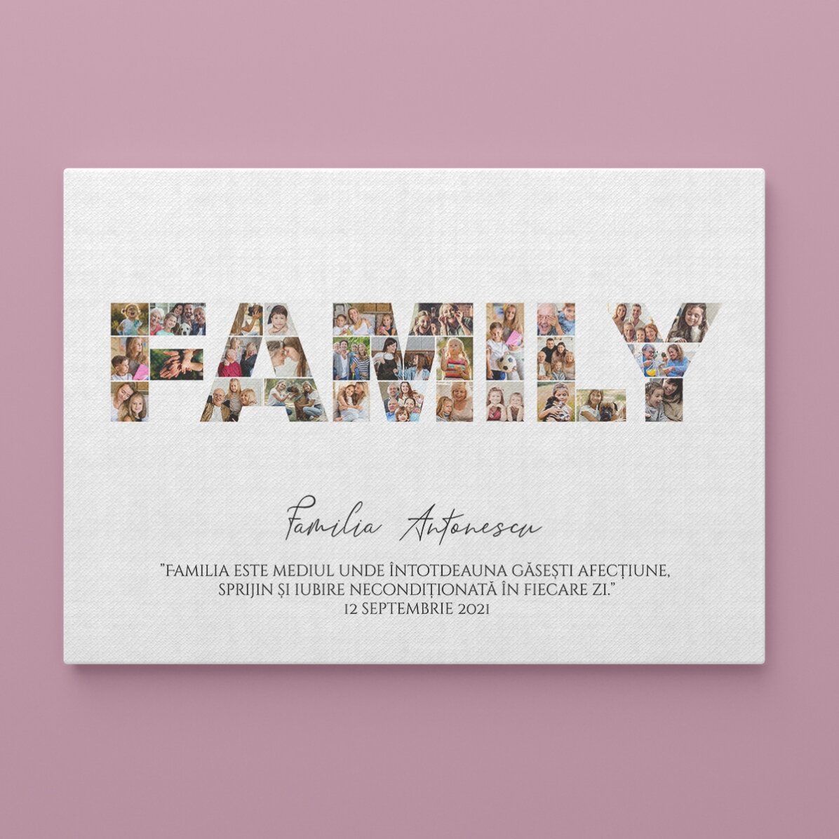 Individuell gestaltetes Landschaftsbild mit 30 Fotos und Text – Familie