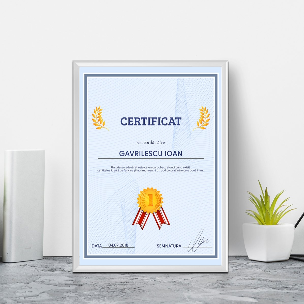 Individuell gestaltetes Bild – Dankesurkunde