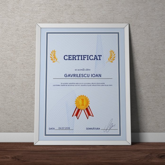 Individuell gestaltetes Bild – Dankesurkunde