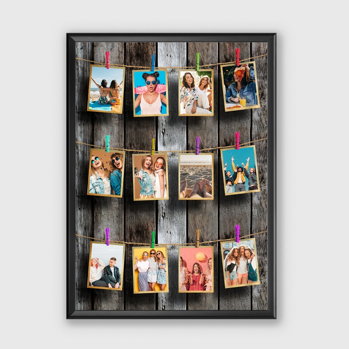 Individuell gestaltetes Bild mit 12 Fotos zum Einrahmen