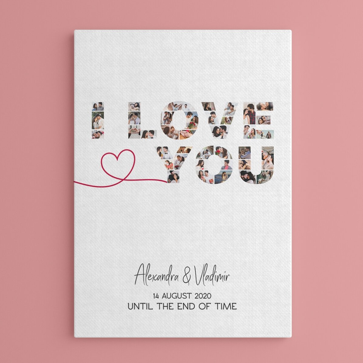 Individuell gestaltetes Bild mit 39 Fotos und Text – I love you