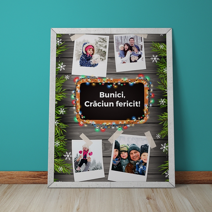 Individuell gestaltetes Bild mit 4 Fotos und Text – Weihnachtsmotiv