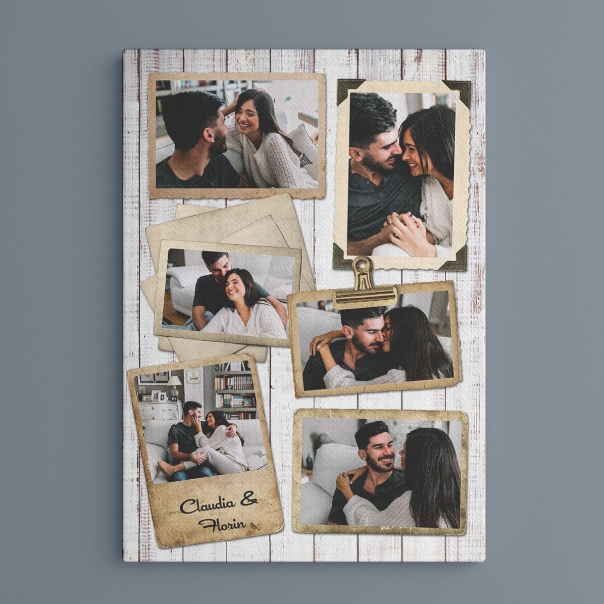 Individuell gestaltetes Bild mit 6 Fotos im Vintage-Design