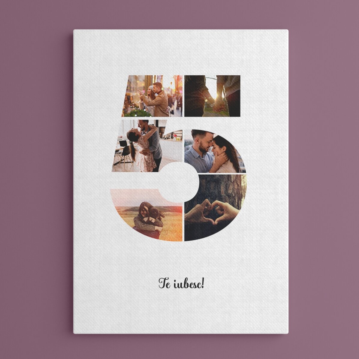Individuell gestaltetes Bild mit 6 Fotos, Modell Nr. 5 und Textbotschaft