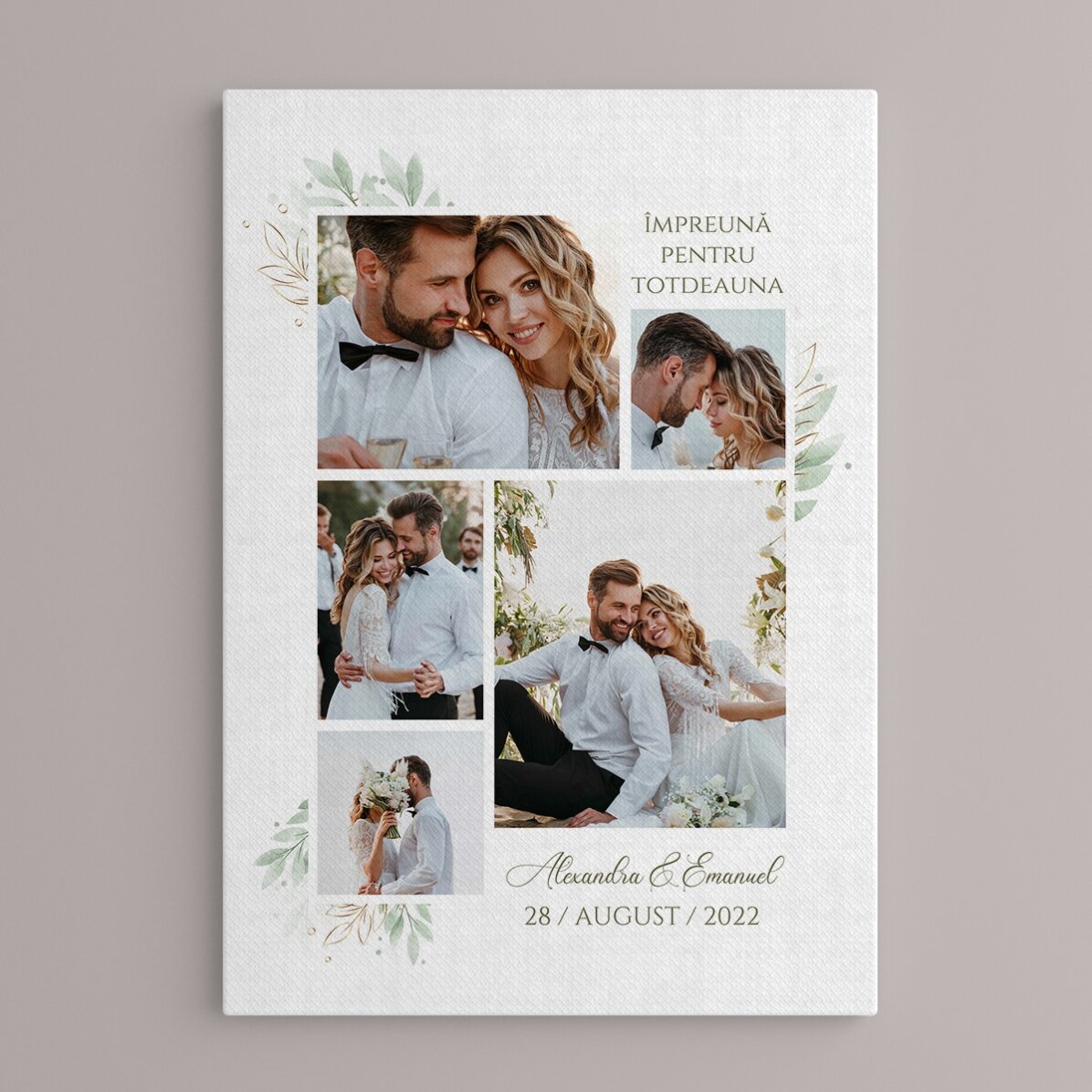 Individuell gestaltetes Bild mit Fotos und Text – Hochzeit