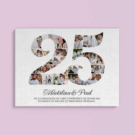 Individuell gestaltetes Bild mit der Nummer 25, Fotos und einer Botschaft – Jahrestag der Beziehung