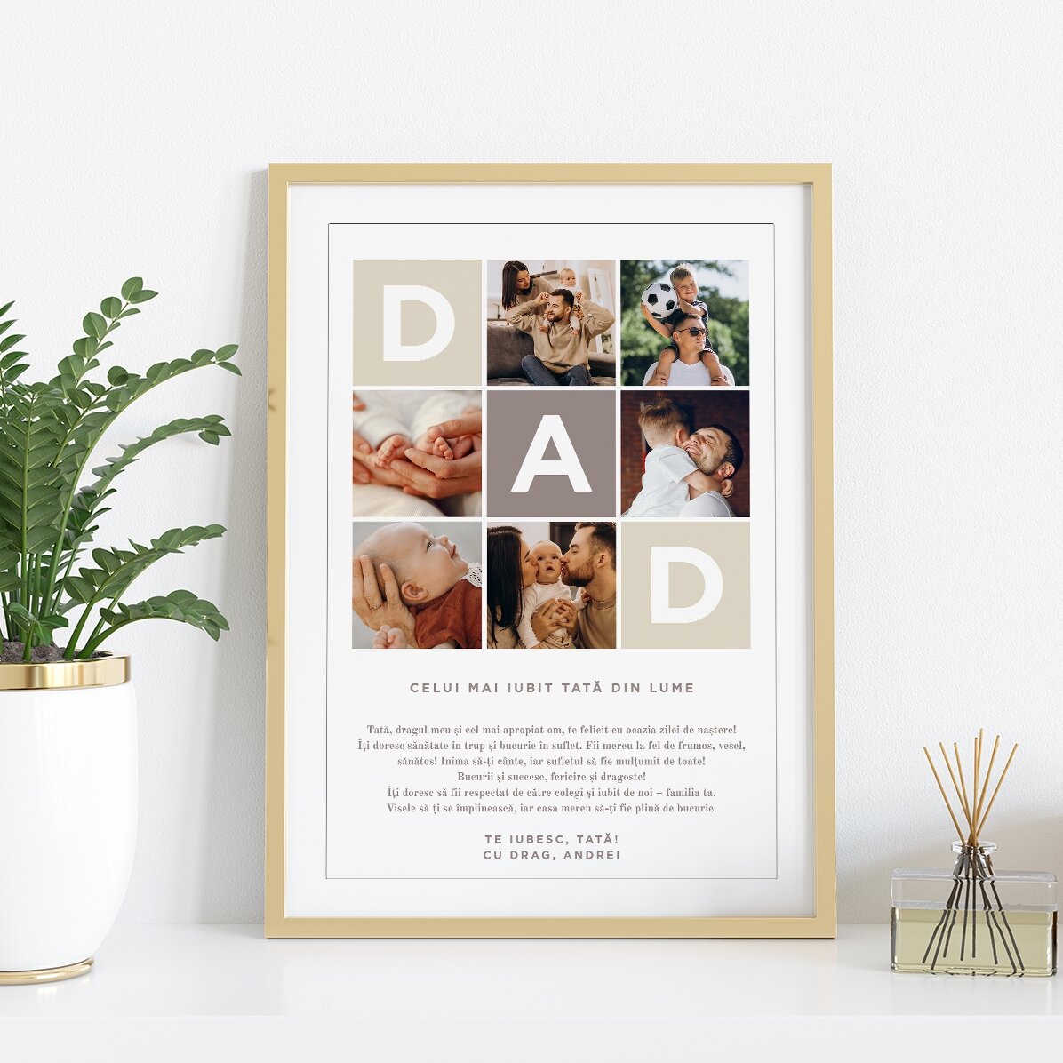 Individuell gestaltetes Bild mit Text und 6 Fotos – DAD