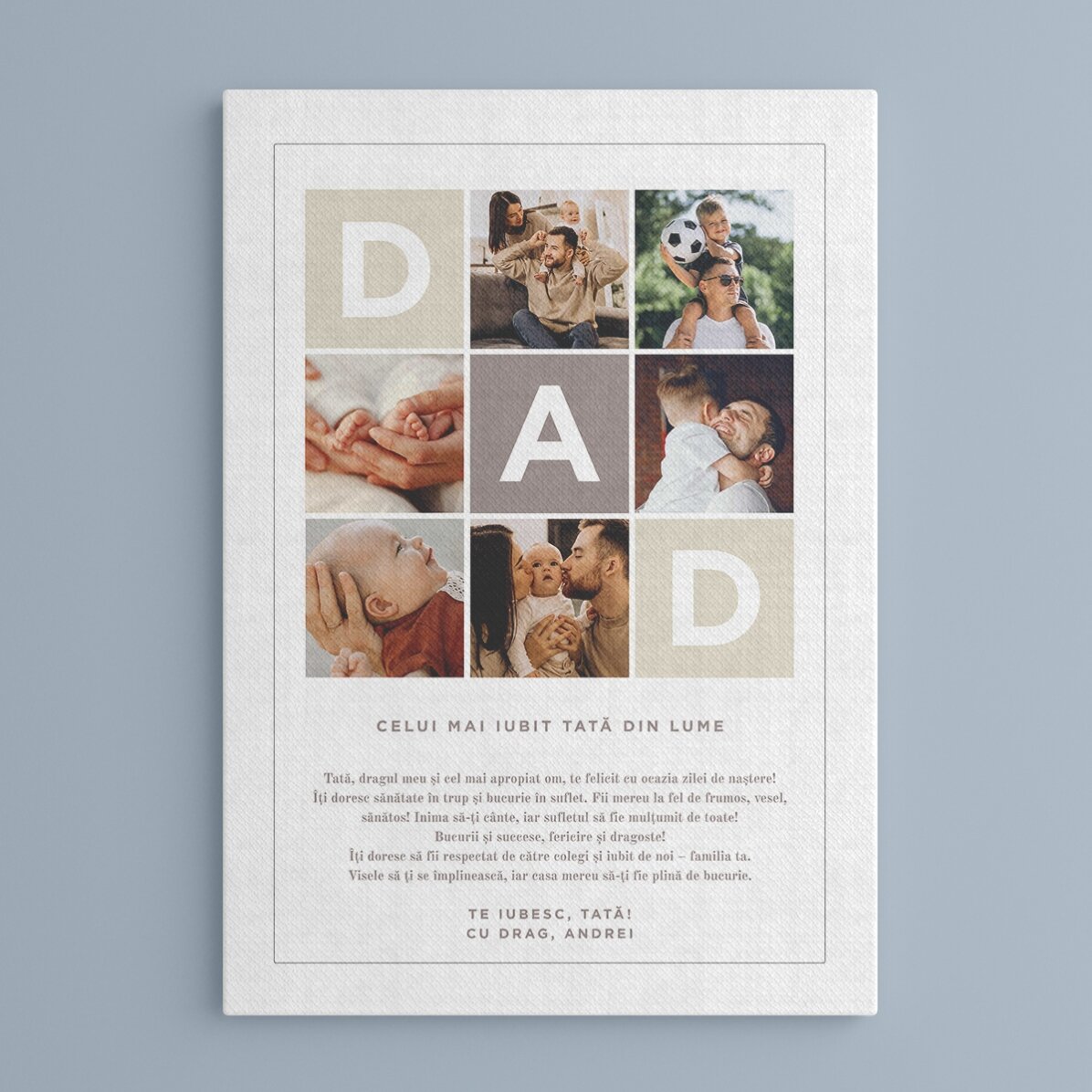 Individuell gestaltetes Bild mit Text und 6 Fotos – DAD