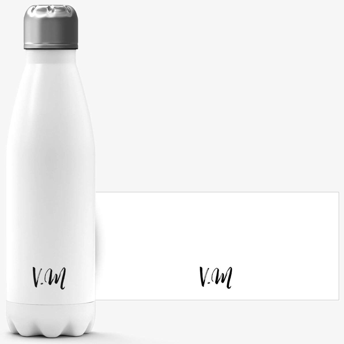 Thermoskanne mit weißem Boden, individuell mit Initialen versehen