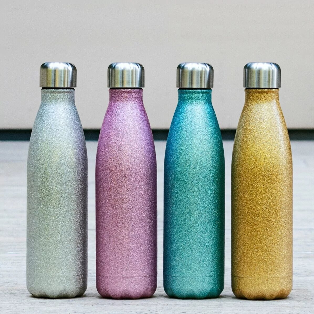 Personalisierte Glitzer-Thermoskanne mit Text – Coffee