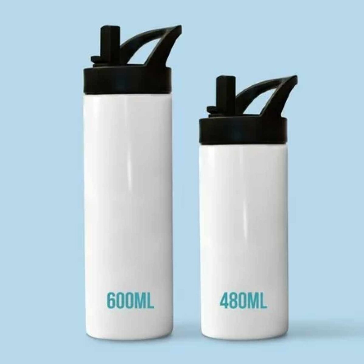 Thermosflasche mit Griff und personalisiertem Strohhalm mit Namen – Buntstifte