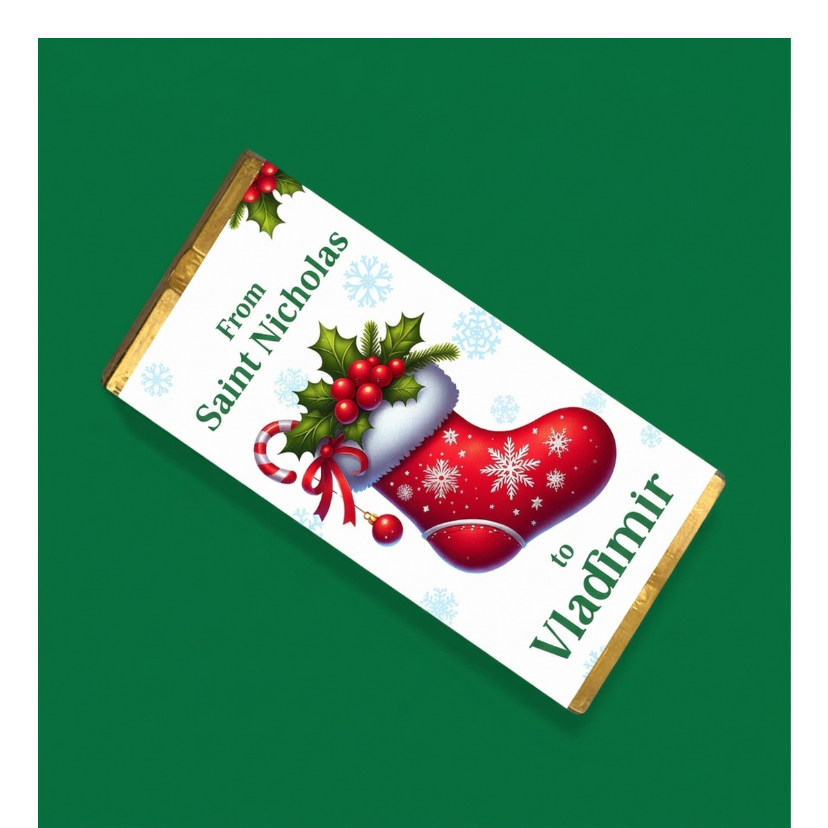 Personalisierte Mini-Schokoladentafel zum Nikolaus