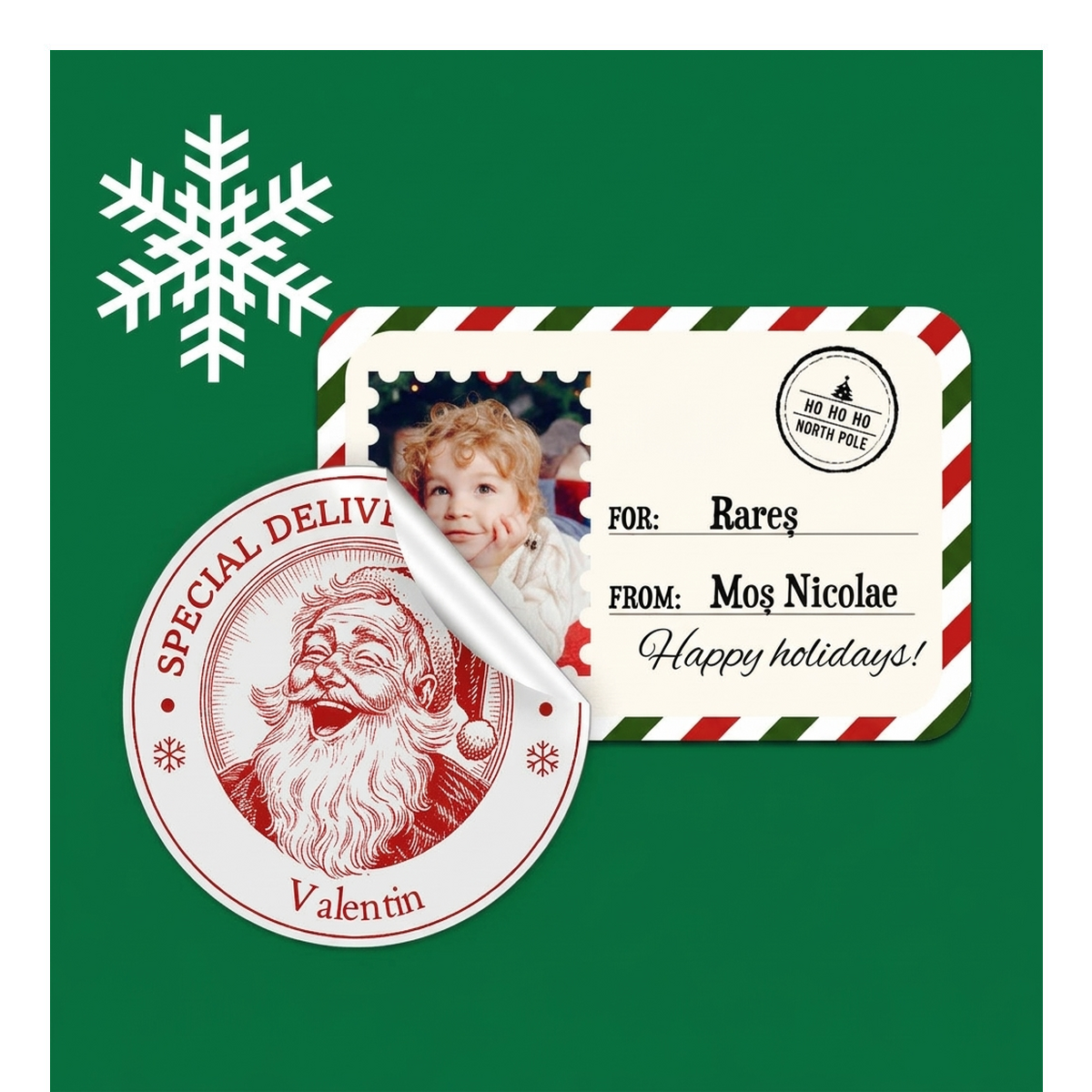 Personalisierte Aufkleber, selbstklebende Etiketten zum Nikolaus