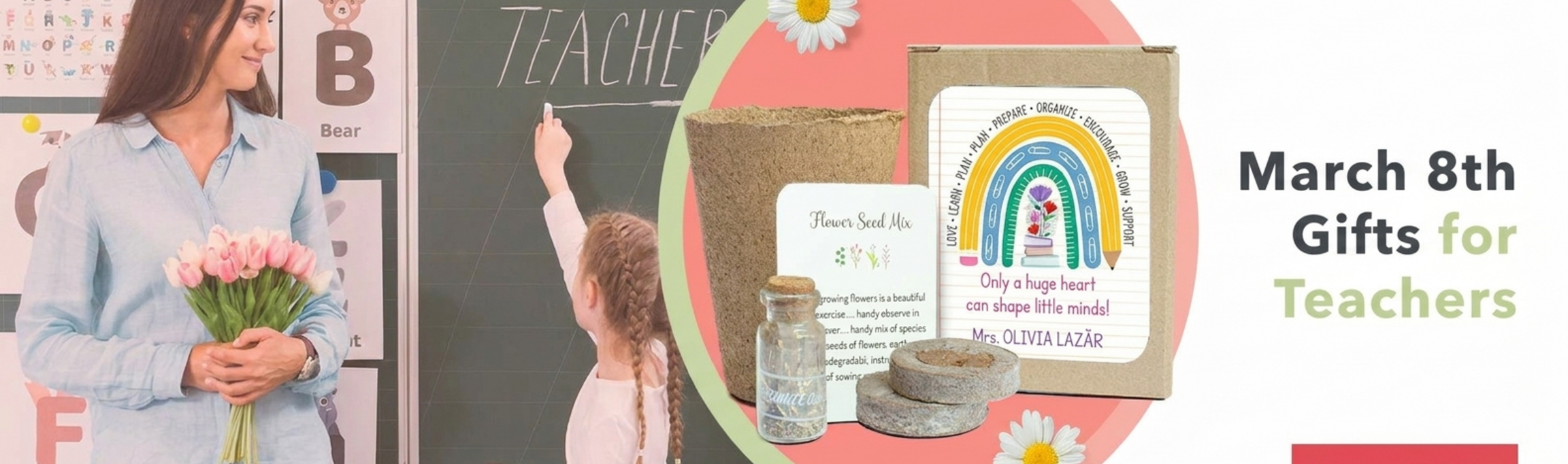 Personalisierte Geschenke für Lehrerinnen zum 8. März