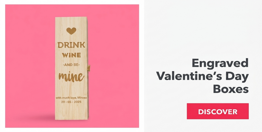Gravierte Schachteln zum Valentinstag