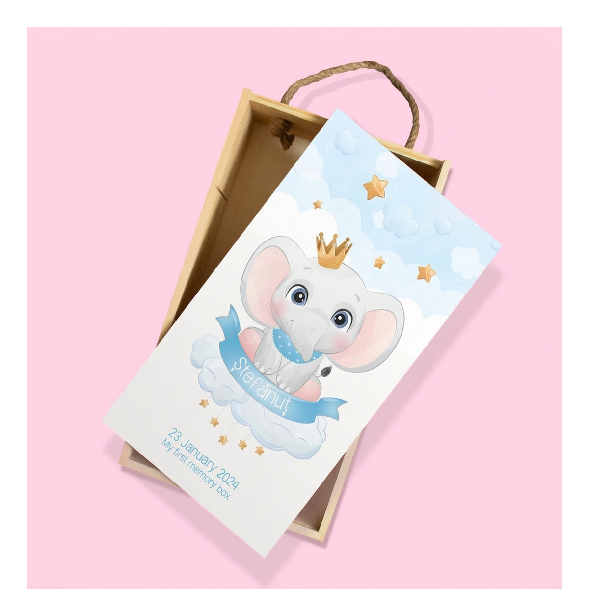 Geschenkboxen aus Holz zur Taufe