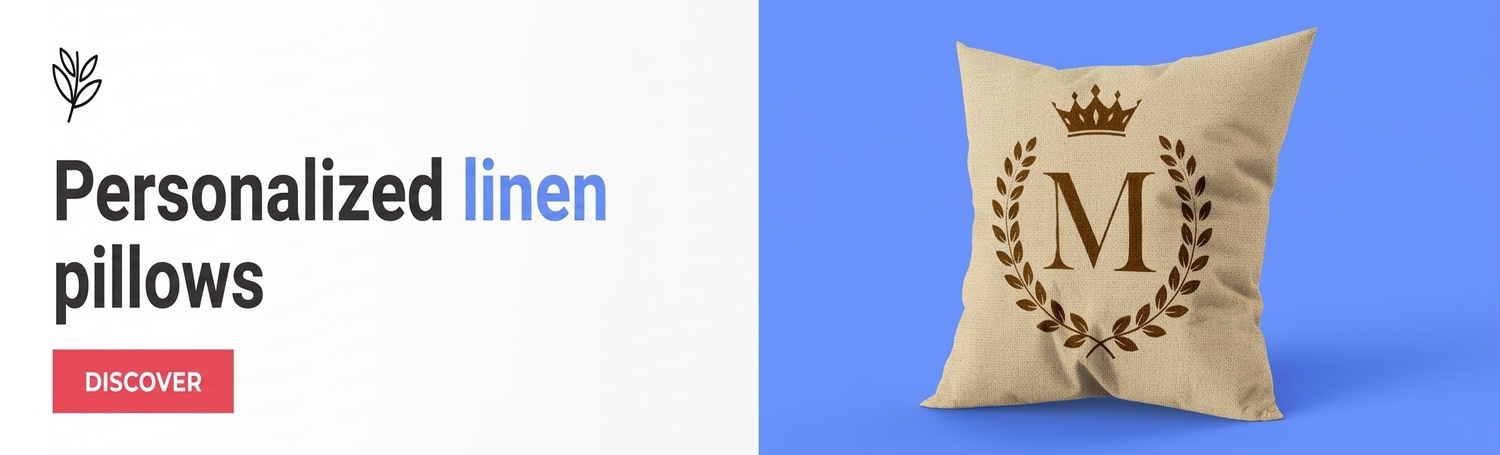 Personalisierte Kissen mit Leinenstruktur