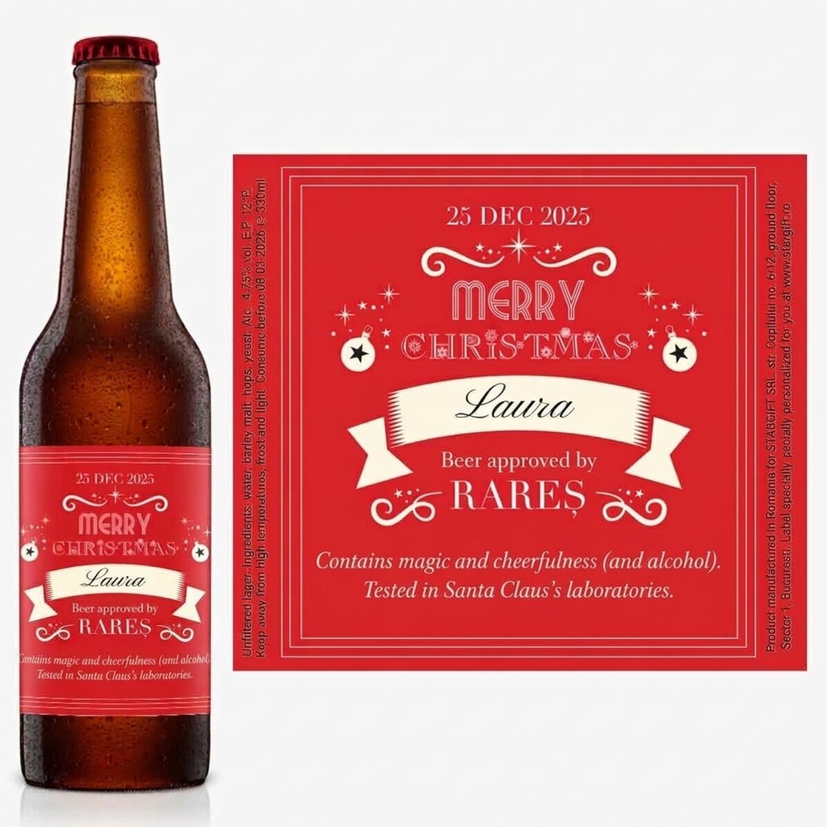 Bier mit individueller Beschriftung – Weihnachtszauber