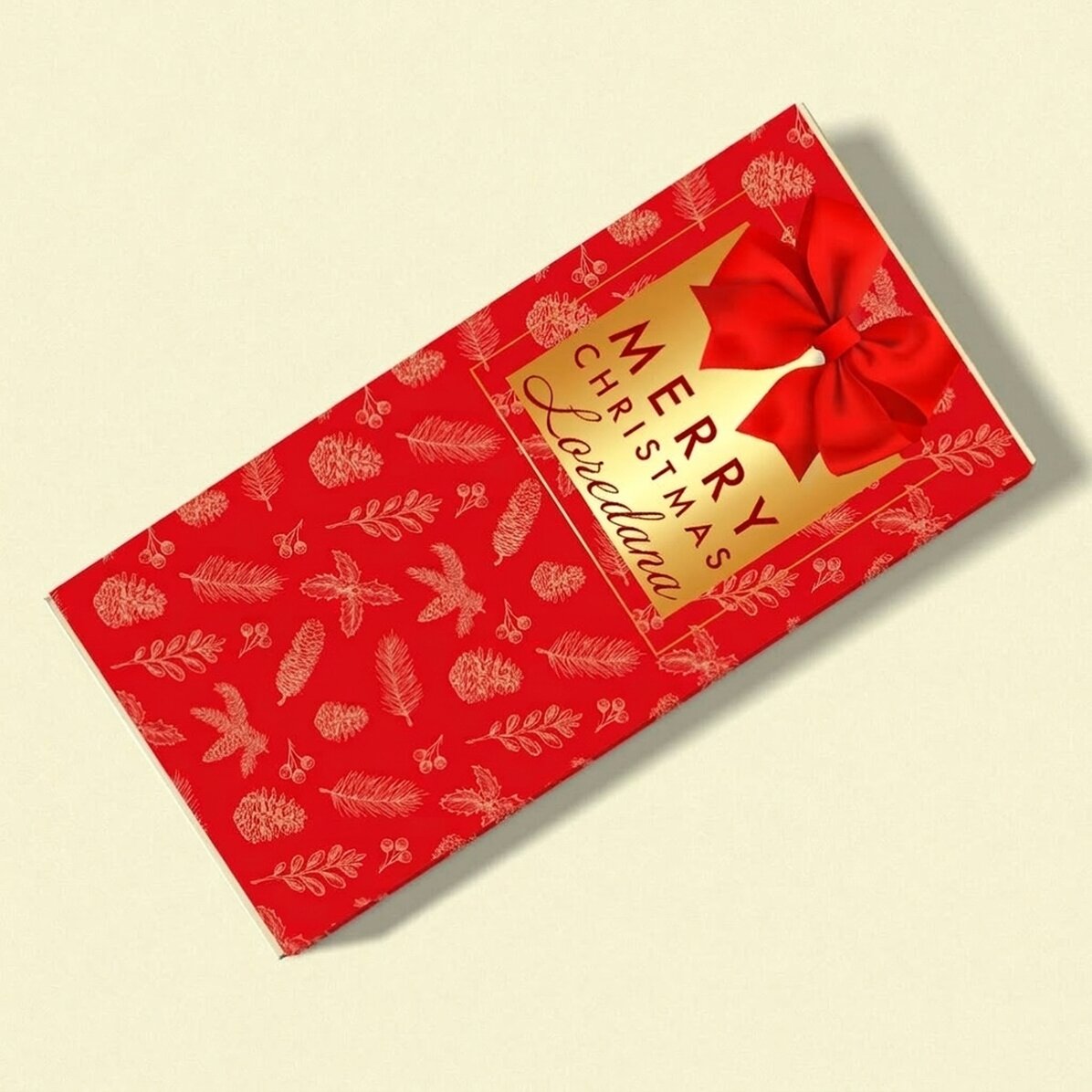 Personalisierte Schokolade mit Namen und Botschaft – Glamorous Christmas