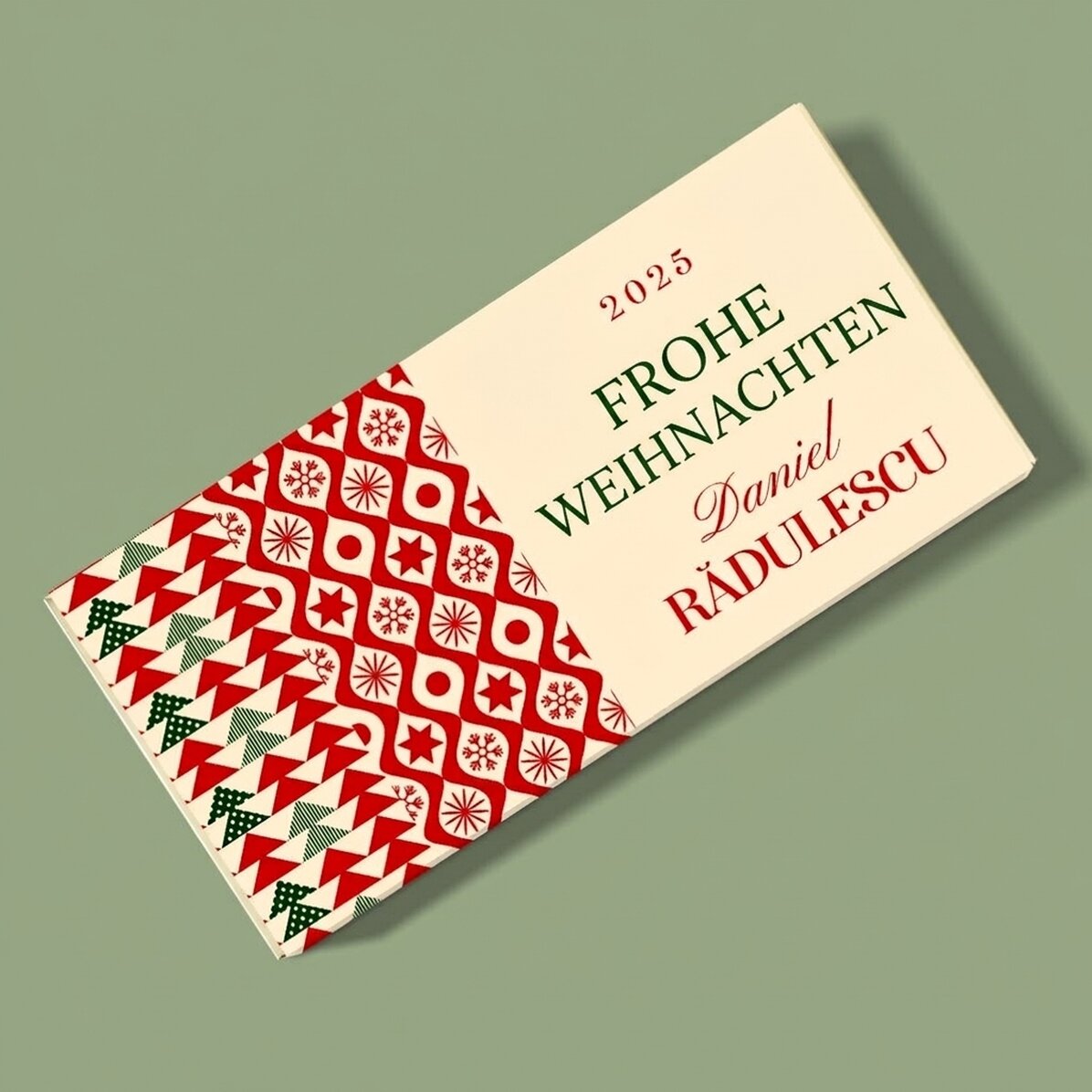 Personalisierte Schokolade mit Namen und Botschaft – Classic Christmas