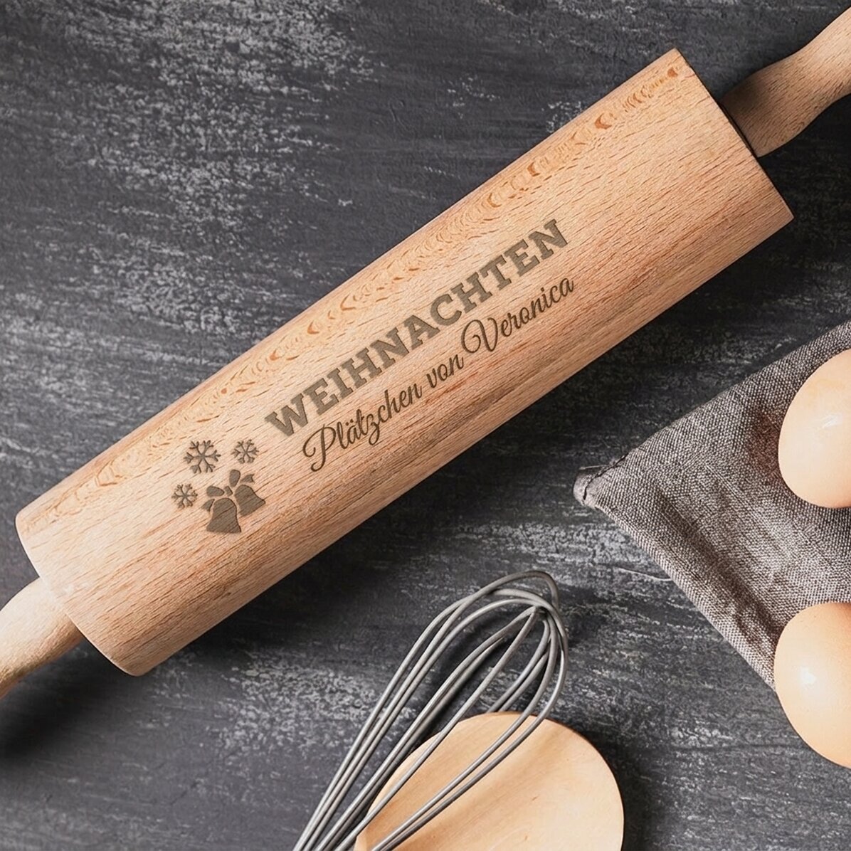 Individuell gestalteter Holz-Teigroller – Cookies by...