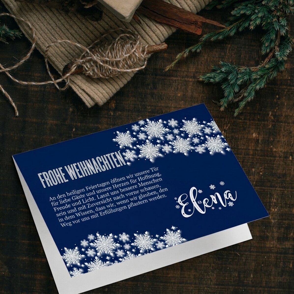 Personalisierte Grußkarte – Blue Christmas