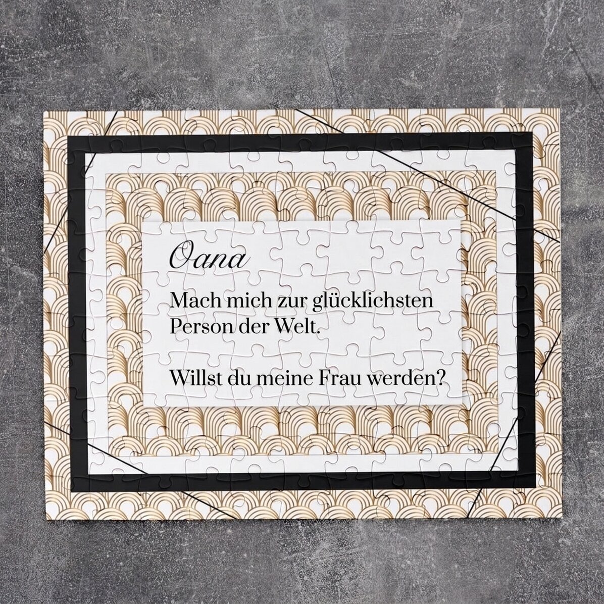 Personalisiertes Puzzle mit Text, 24 x 19 cm – Versteckte Botschaft